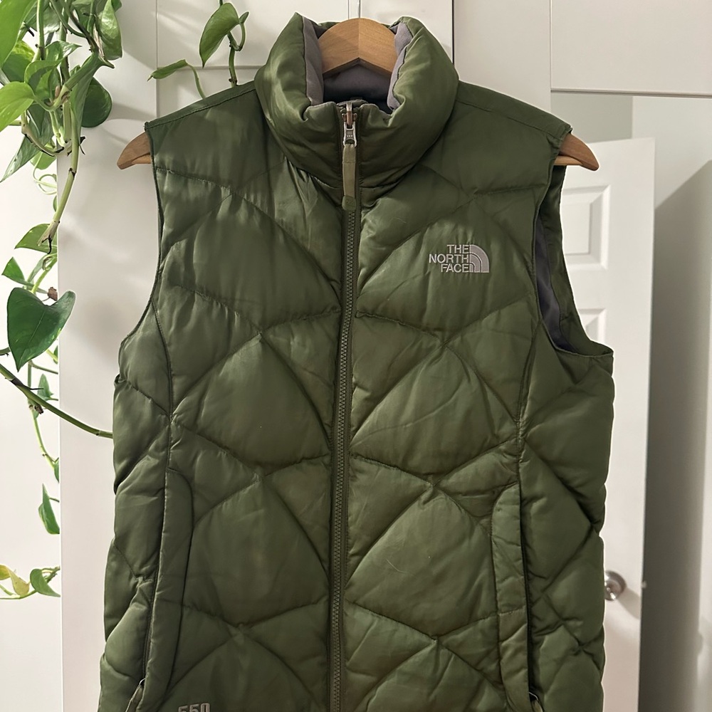 The North Face Olive Green Puffer Vest